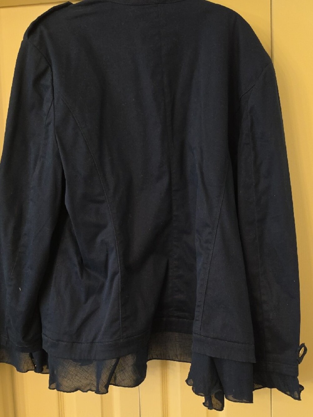 Chico's Navy Blue Military-Style Blazer with Silver Buttons - Picture 5 of 6
